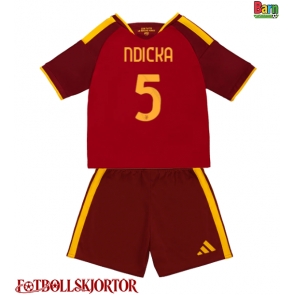 AS Roma Evan Ndicka #5 Hemmakläder Barn 2026-27 Kortärmad (+ Korta byxor)